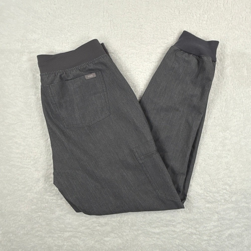 FIGS Technical Collection Womens Small Gray Drawstring Cuffed Scrub Pants
